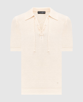 Dolce&Gabbana Поло кольору айворі Serafino GXXBUZJGMH0