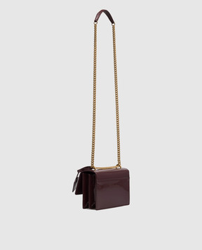 Saint Laurent Бордова шкіряна лакована сумка Sunset 441972B870W