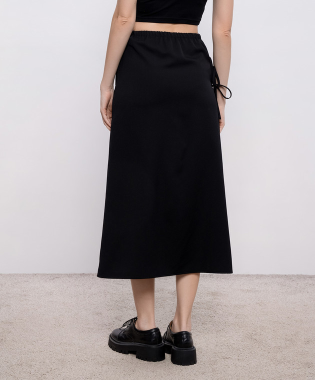 Y`S Yamamoto Чорна спідниця міді з вовни YKS40130 зображення 4