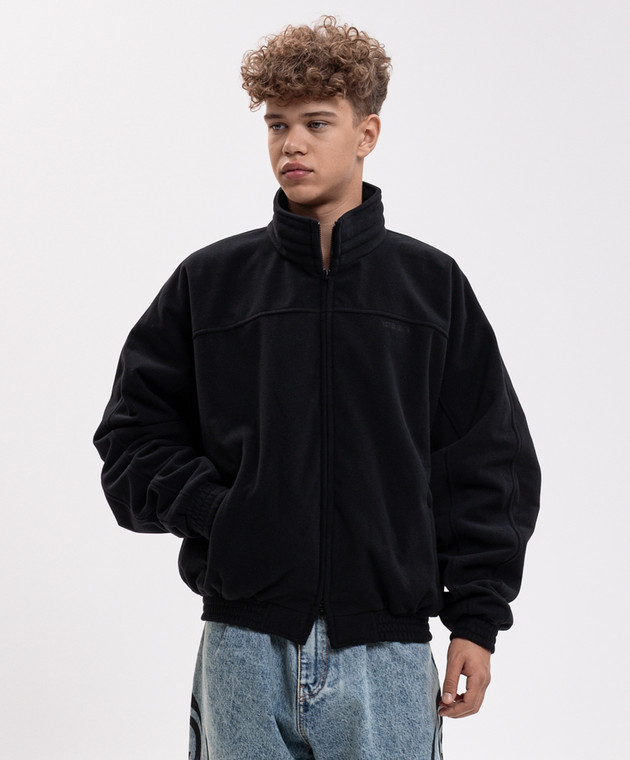 Vetements Черная спортивная куртка с вышивкой логотипа MH27TJ110Bm изображение 3