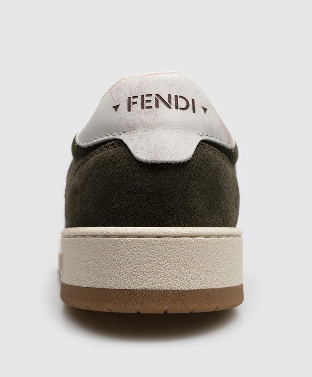 Fendi Замшевые кроссовки Match цвета хаки 7E1971B1RG изображение 5