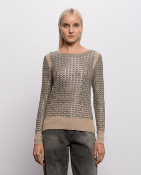 Ermanno Scervino Бежевий джемпер з вовною з кристалами D495M329CTEJY