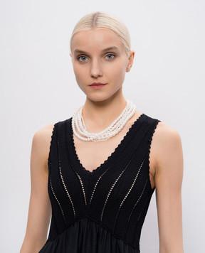 Madreperla Біле багатошарове намисто 190814