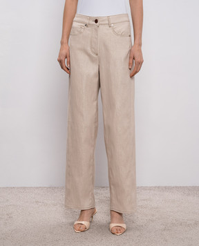 Peserico Бежеві штани з люрексом A0463300591