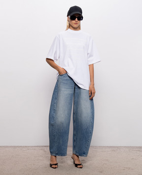 Alexander Wang Синие джинсы-бананы с эффектом потертости 4DC3264300
