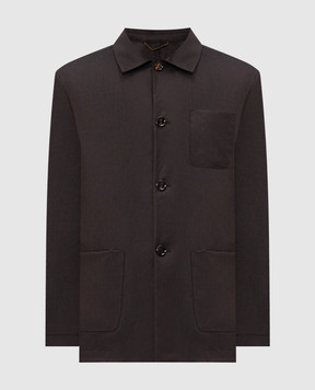 MooRER Коричневая куртка Keaton из шерсти и льна KEATONLIW