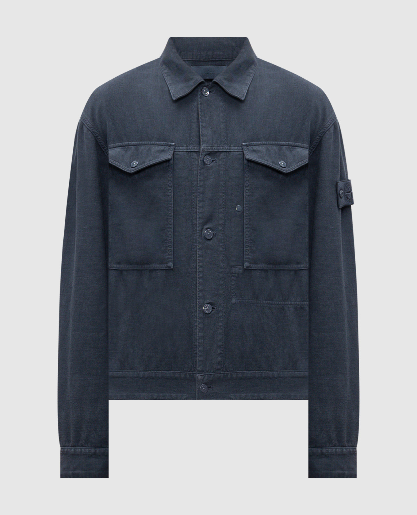 

Синяя куртка с леном, Синий, Куртки