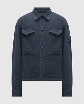 Stone Island Синяя куртка с леном L1S154100040S0F35