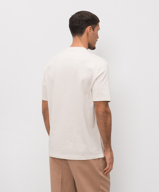 Brunello Cucinelli Футболка цвета айвори в принт M0B138521P изображение 4