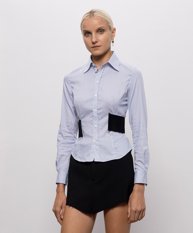 Vetements Голубая рубашка в полоску WH27SH041ST изображение 3