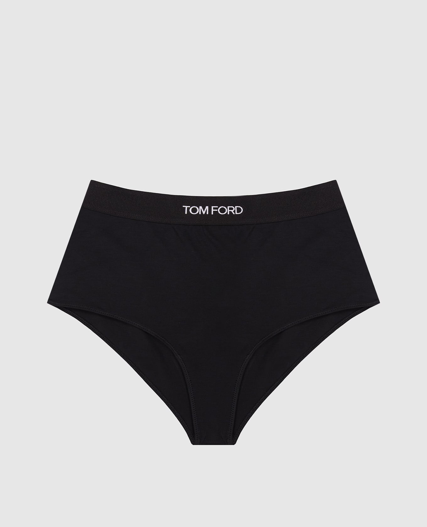 

Черные трусики с высокой посадкой с узором логотипа, Черный, Трусики