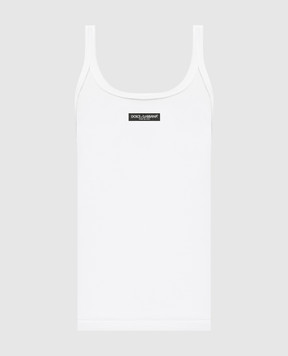 Dolce&Gabbana Белая майка в рубчик F8W45TFU7AV