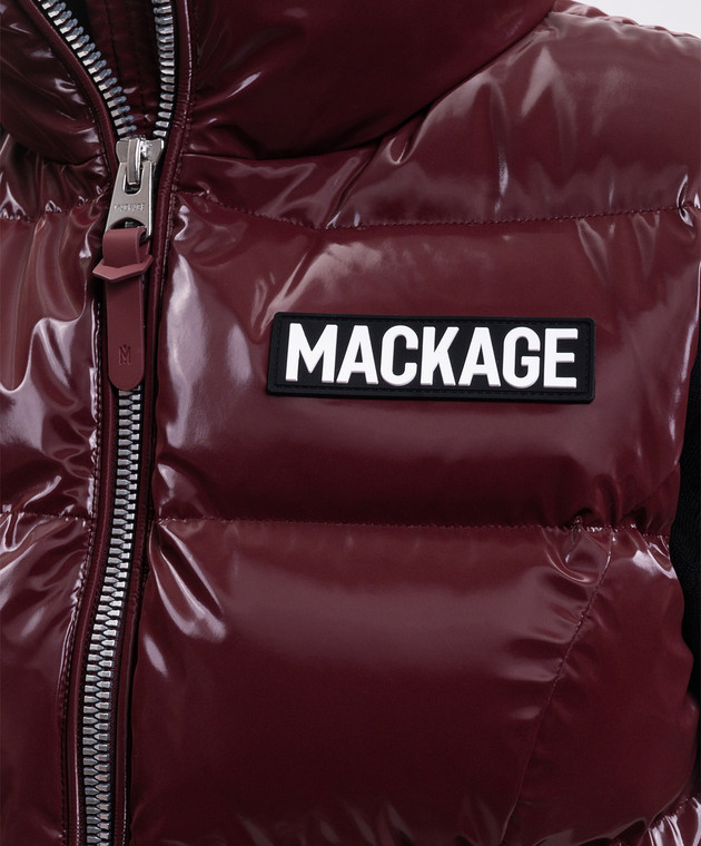 Mackage Бордовий пуховий жилет CHAYA-GLO CHAYAGLO зображення 5