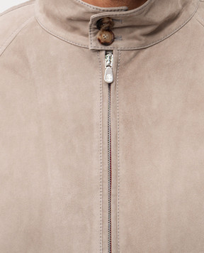 Brunello Cucinelli Замшевая куртка цвета хаки MPCFN2065