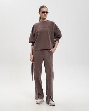 The Attico Коричневий світшот з вишивкою логотипа 260WCF00025JJF006AA