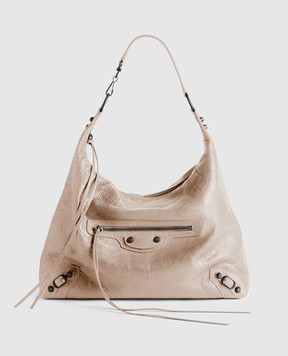 Balenciaga Бежева шкіряна сумка-хобо Le City 8525742ABEK