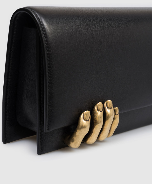 Khaite Чорний шкіряний клатч Sculpted Hand H40181015 зображення 4
