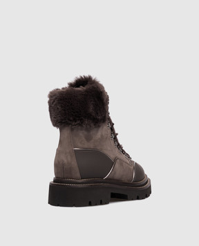 Peserico Коричневые ботинки из нубука с мехом S39712C0CC671