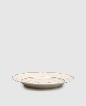 Bitossi Home Белая фарфоровая обеденная тарелка Keys PAN01003