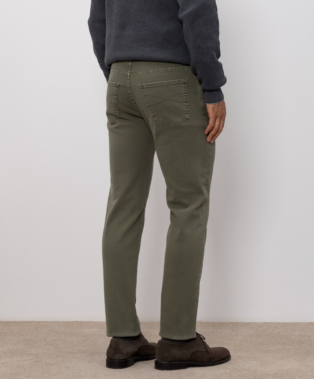 Brunello Cucinelli Джинси кольору хакі з патчем логотипа M277PD3210 зображення 4
