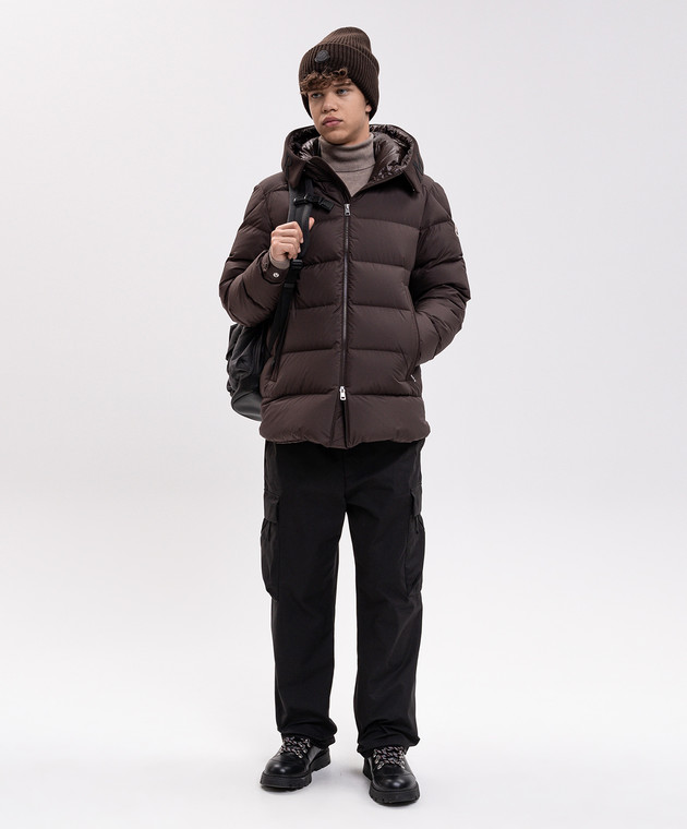 Moncler Коричневий пуховик Orvelle L20911A00222597YW зображення 2