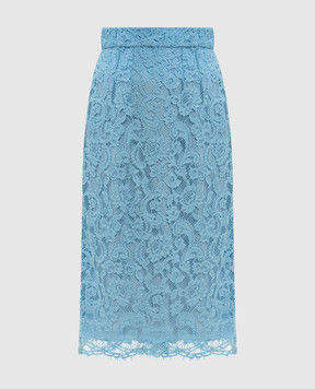 Dolce&Gabbana Блакитна спідниця з мережива F4B7ITILMDR