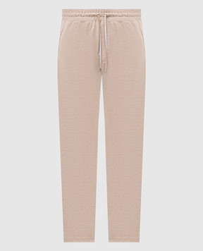 Brett Johnson Бежевые брюки с леном и шелком SS26J7D110CAF