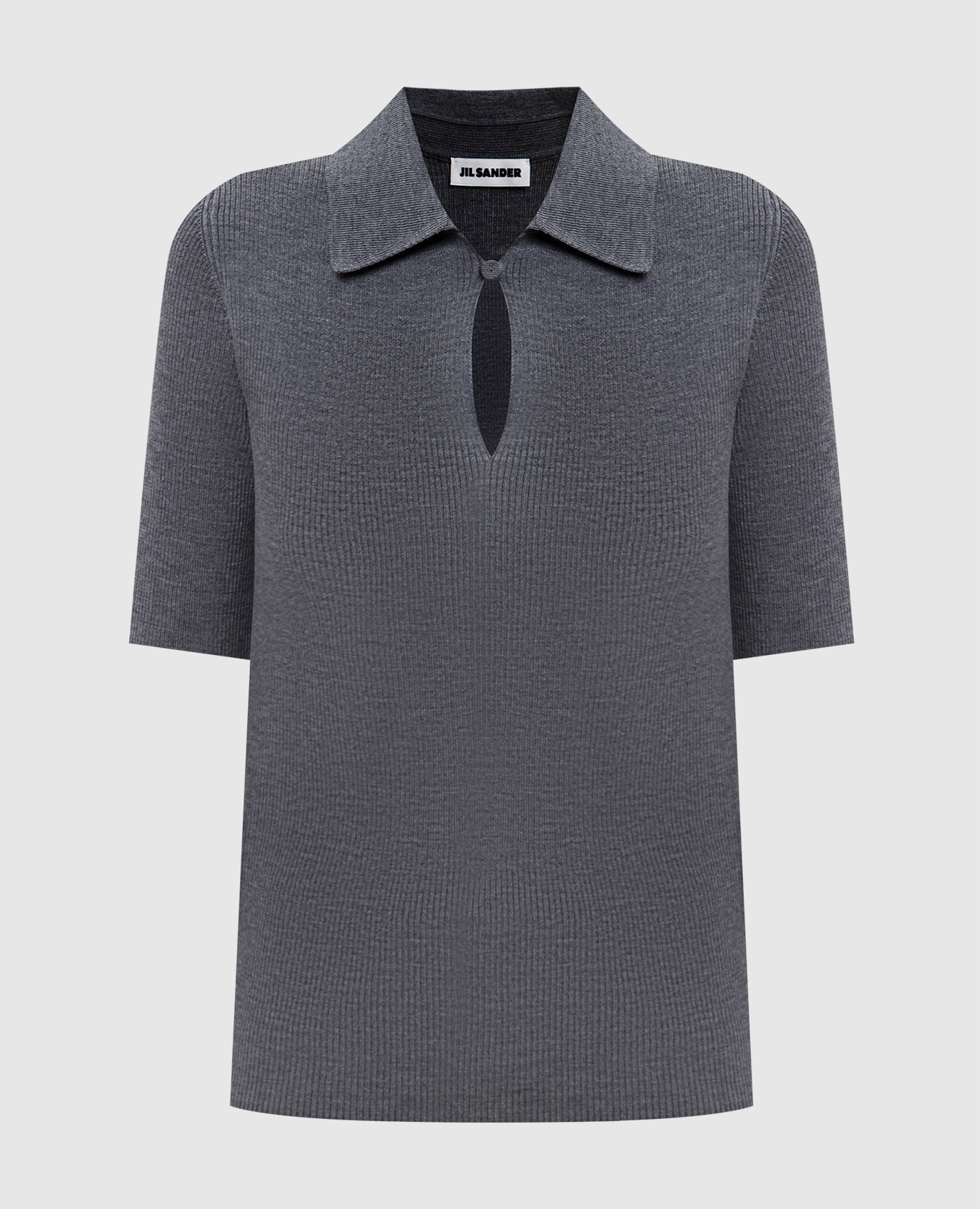 

Серое поло из шерсти, Серый, Футболки