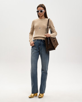 JW Anderson Бежевый свитер из шерсти KW1452YN0458