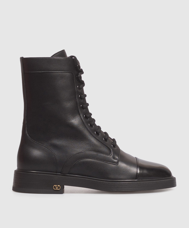 Valentino Черные кожаные ботинки 9W2S0QA2KIU
