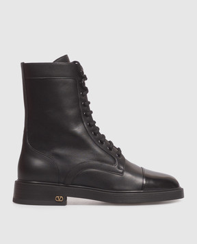Valentino Чорні шкіряні черевики 9W2S0QA2KIU