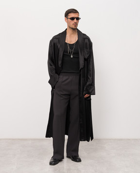 Ann Demeulemeester Черное пальто Vorm Fluid с поясом B0013928FA734