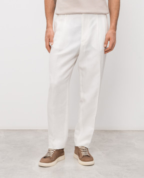 Brunello Cucinelli Білі штани з льоном MH255S2440