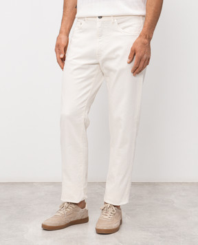 Peserico Джинсы цвета айвори с логотипом патча R54717TSQ07956