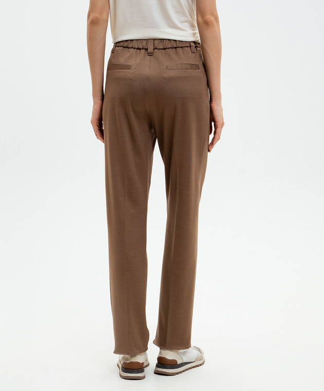 Marco Pescarolo Коричневые брюки Zeza с шелком ZEZAD53Y08 изображение 4