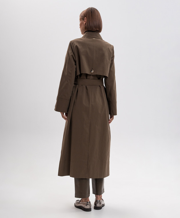 Twinset Тренч кольору хакі з металевим логотипом 262TP270A зображення 4