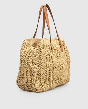 Ermanno Scervino Бежева сумка-тоут з рафії D483S311FMRDM