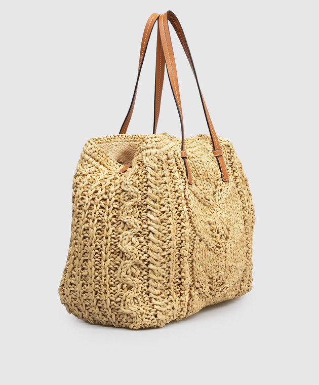 Ermanno Scervino Бежева сумка-тоут з рафії D483S311FMRDM зображення 3