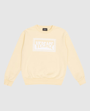 Versace Дитячий жовтий світшот з принтом логотипа 10183341A16973