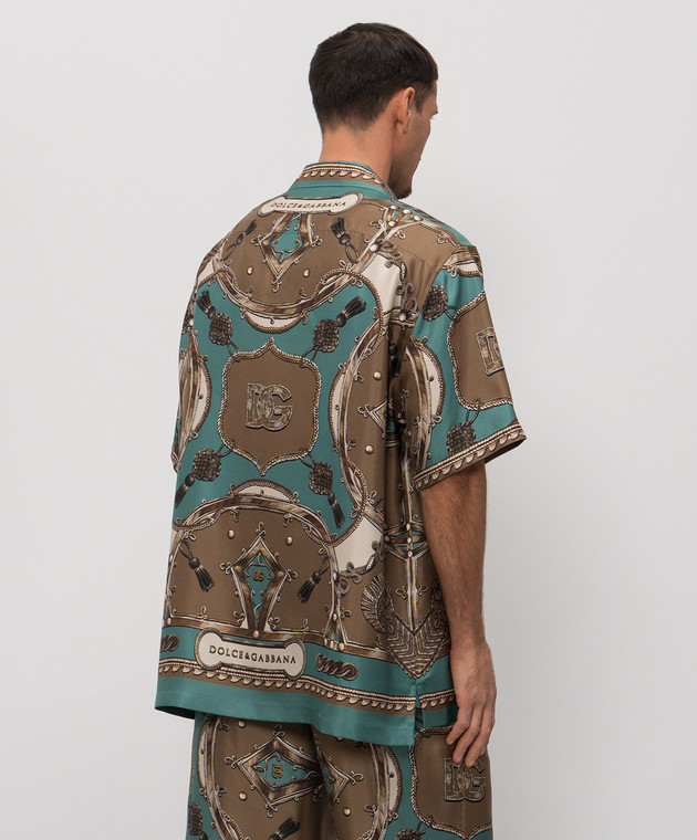 Dolce&Gabbana Сорочка із шовку в брендовий принт G5JH9THI12C зображення 4