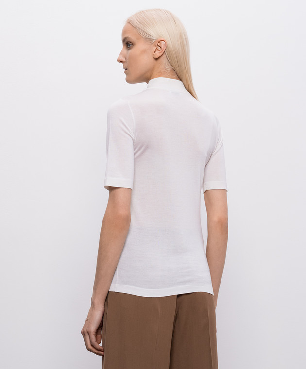 Brunello Cucinelli Топ цвета айвори из кашемира и шелка M13800004P изображение 4