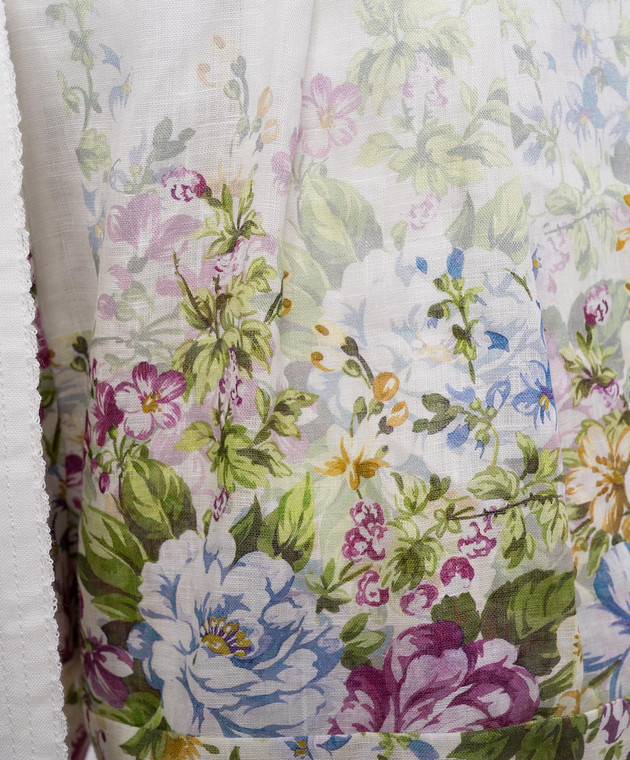 Christy Lynn Білі шорти Lola з льону в принт CLP26CF55 зображення 5