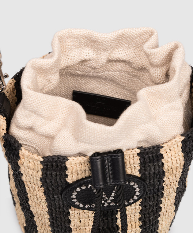 Valentino Сумка бакет-бег з рафії в смужку 8W2B0T03IXU зображення 5