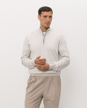 Brunello Cucinelli Меланжевий джемпер сірого кольору M2400124