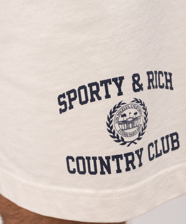 Sporty & Rich Шорты цвета айвори с принтом логотипа SH03976218WH37 изображение 5