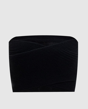 Balmain Чорний топ з ефектом накладання шарів GF1AA405KJ29