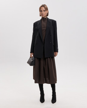 Maison Margiela MM6 Черный двубортный жакет с шерстью S52BN0160M36020