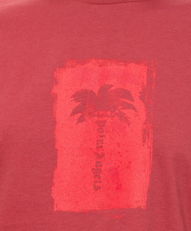 Palm Angels Красная футболка Brashed Palm PAWAA003JR010 изображение 5