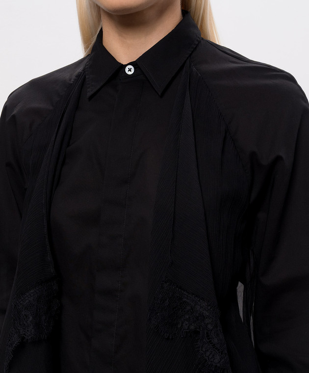 Ann Demeulemeester Черная блуза Sini с шелком B0014338FA026 изображение 5