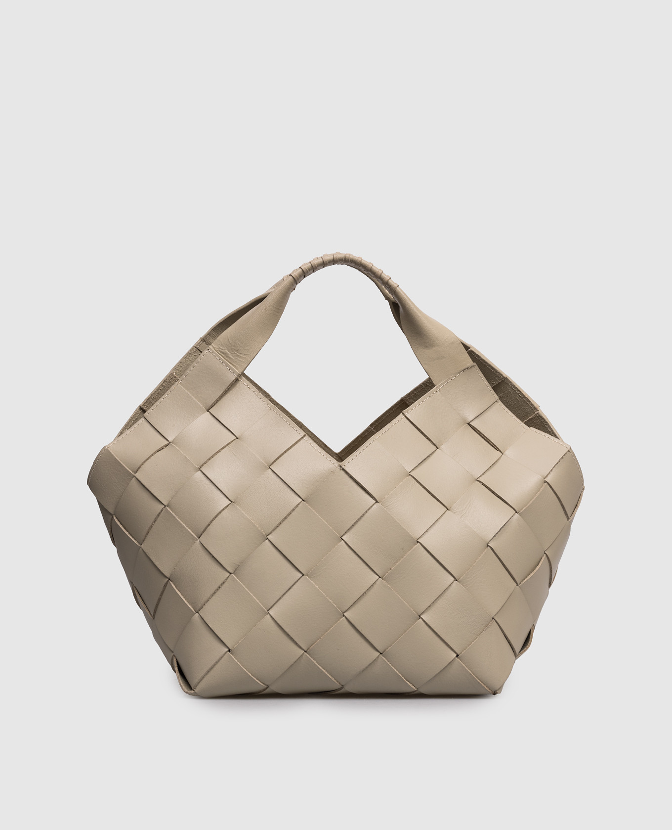 Кожаная сумка-тоут Botteghe цвета хаки